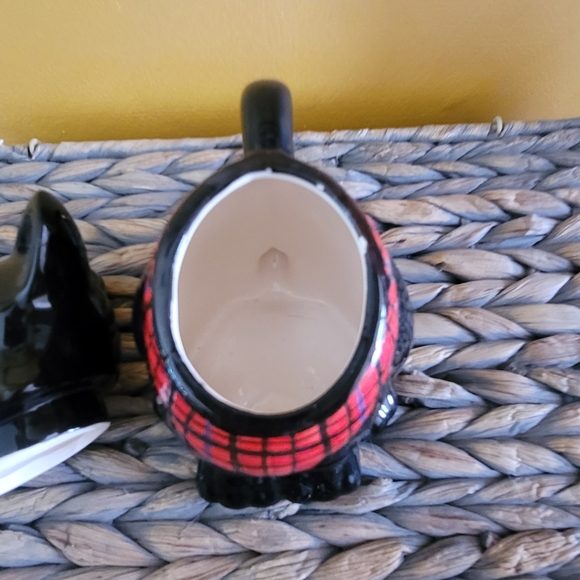Vintage* MSRF Design Studio Black Ceramic Scottish Terrier Sugar Bowl With Lid - Picture 3 of 7